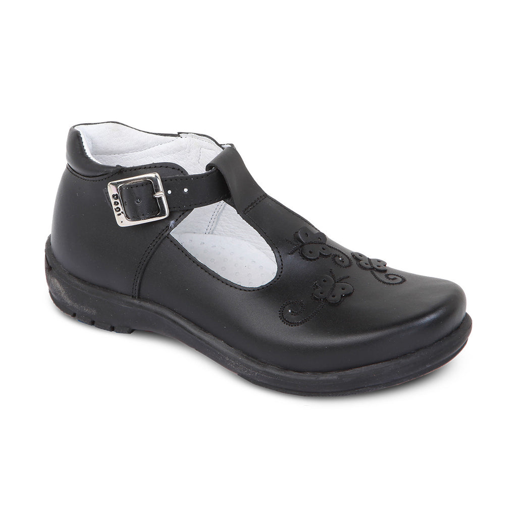 DG-7485 - Black Genuine Leather - Dogi® Kids School Shoes